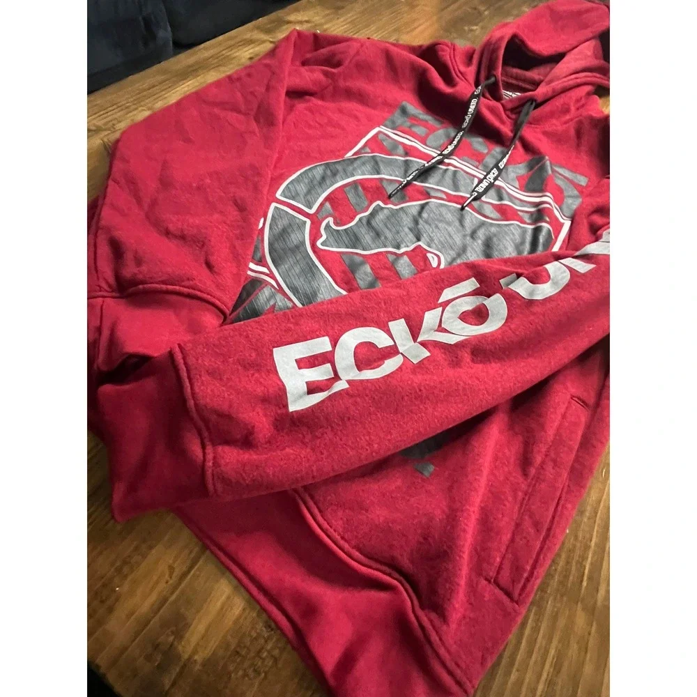 Ecko Unltd Mens Hoodie Red Heather Rhino Logo Graphic Pullover Sweatshirt Size M